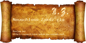 Neuschloss Zakária névjegykártya